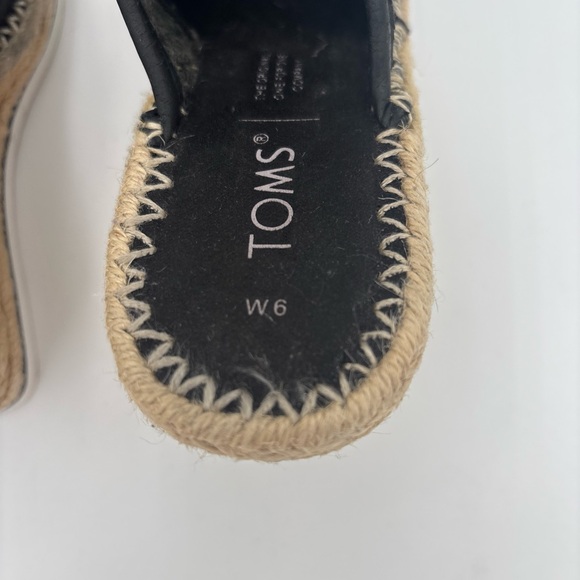 TOMS Black Woven Wedges with Tan Espadrille - Picture 12 of 12